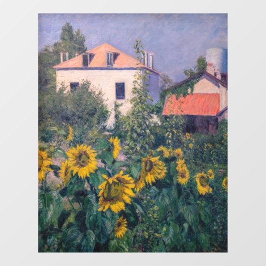 Gustave Caillebotte - Zonnebloemen, tuin Raamsticker (Vel)