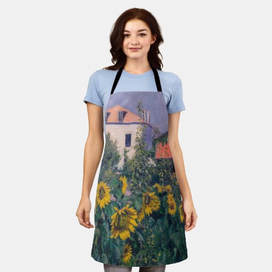 Gustave Caillebotte - Zonnebloemen, tuin Schort (Gedragen)