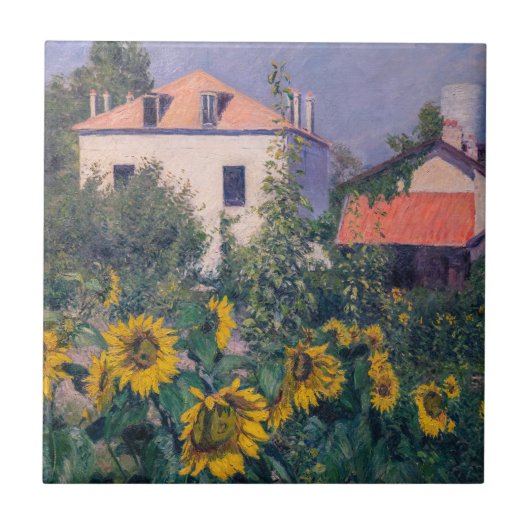 Gustave Caillebotte - Zonnebloemen, tuin Tegeltje (Voorkant)