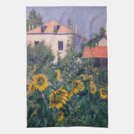 Gustave Caillebotte - Zonnebloemen, tuin Theedoek