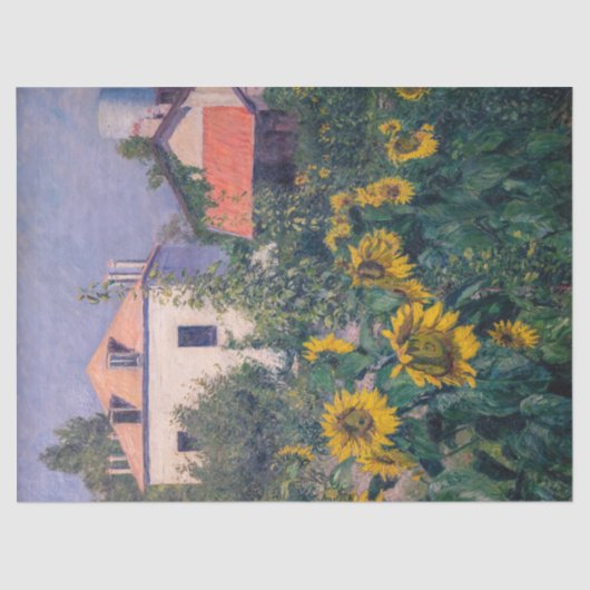 Gustave Caillebotte - Zonnebloemen, tuin Tissuepapier (Voorkant)