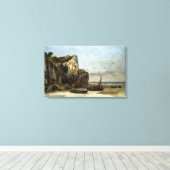  Gustave Courbet Beach in Normandie Canvas Afdruk (Insitu (Houten vloer))