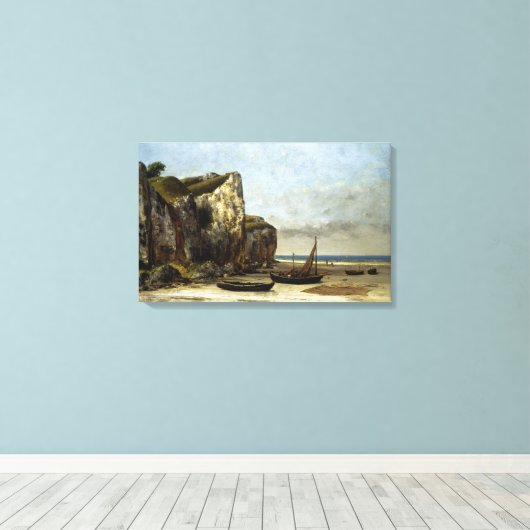Gustave Courbet Beach in Normandie Canvas Afdruk (Insitu (Houten vloer))