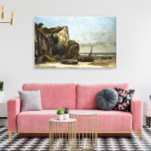  Gustave Courbet Beach in Normandie Canvas Afdruk (Insitu (Woonkamer))