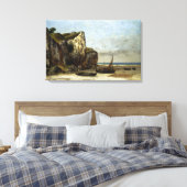 Gustave Courbet Beach in Normandie Canvas Afdruk (Insitu (Slaapkamer))