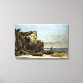  Gustave Courbet Beach in Normandie Canvas Afdruk (Voorkant)