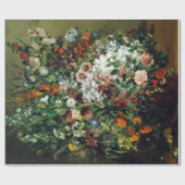 Gustave Courbet Bouquet van Flowers in een Vase Cadeaupapier (Vlak)