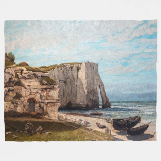 Gustave Courbet - Cliffs at Etretat after Storm Fleece Deken (Voorkant (Horizontaal))