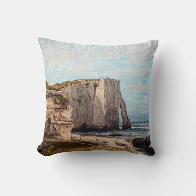 Gustave Courbet - Cliffs at Etretat after Storm Kussen (Voorkant)