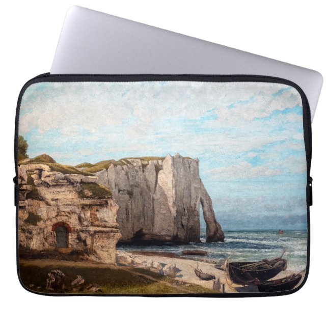 Gustave Courbet - Cliffs at Etretat after Storm Laptop Sleeve (Voorkant)