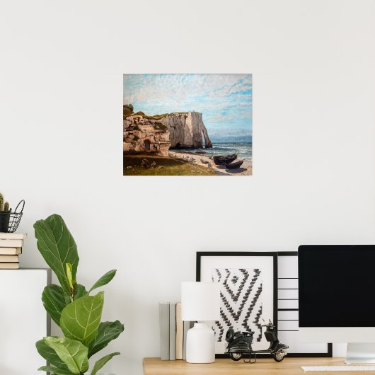 Gustave Courbet - Cliffs at Etretat after Storm Poster (Thuiskantoor)