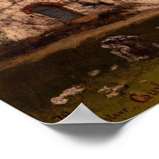 Gustave Courbet - Cliffs at Etretat after Storm Poster (Hoek)