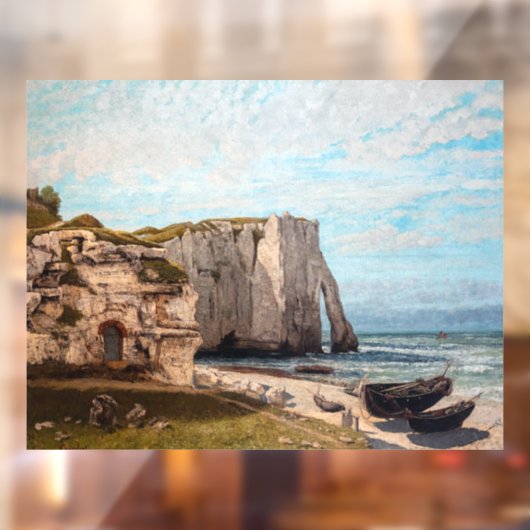 Gustave Courbet - Cliffs at Etretat after Storm Raamsticker (Vel 2)