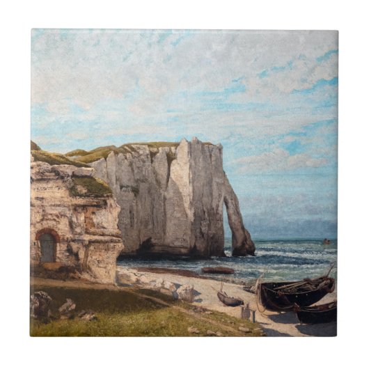 Gustave Courbet - Cliffs at Etretat after Storm Tegeltje (Voorkant)