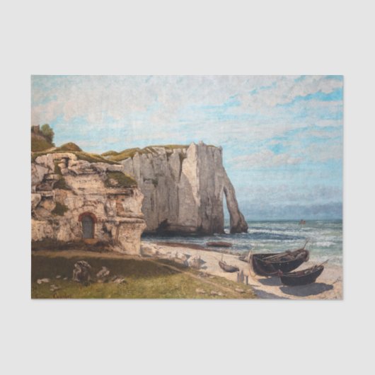 Gustave Courbet - Cliffs at Etretat after Storm Tissuepapier (Voorkant)