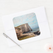 Gustave Courbet - Cliffs at Etretat after Storm Vierkante Sticker (Envelop)