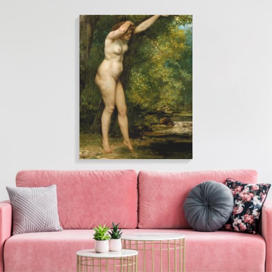 Gustave Courbet | De jonge bather Canvas Afdruk (Insitu (Woonkamer))