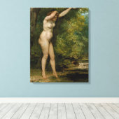 Gustave Courbet | De jonge bather Canvas Afdruk (Insitu (Houten vloer))