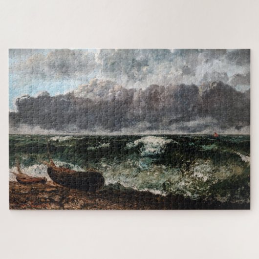 Gustave Courbet - De stormachtige zee / De golf Legpuzzel (Horizontaal)