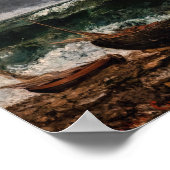 Gustave Courbet - De Stormachtige Zee / De Golf Poster (Hoek)