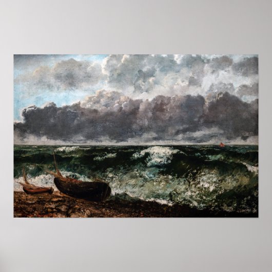 Gustave Courbet - De Stormachtige Zee / De Golf Poster (Voorkant)