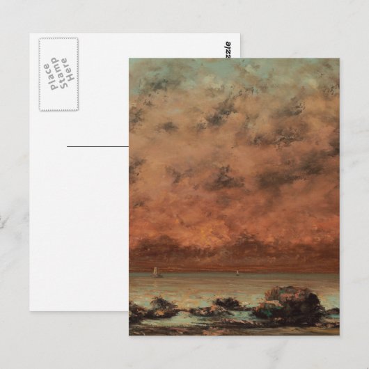 Gustave Courbet - De zwarte rotsen in Trouville Briefkaart (Voorkant / Achterkant)