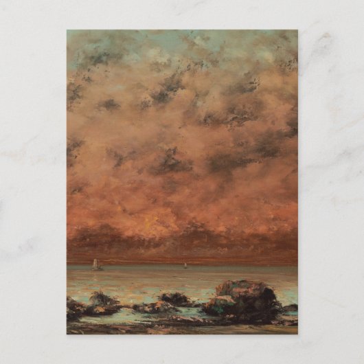 Gustave Courbet - De zwarte rotsen in Trouville Briefkaart (Voorkant)