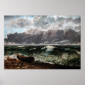 Gustave Courbet - Het stormachtige Zee / De golf Poster (Voorkant)