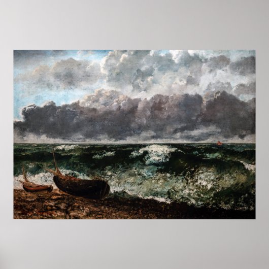 Gustave Courbet - Het stormachtige Zee / De golf Poster (Voorkant)