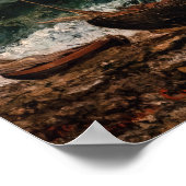 Gustave Courbet - Het stormachtige Zee / De golf Poster (Hoek)