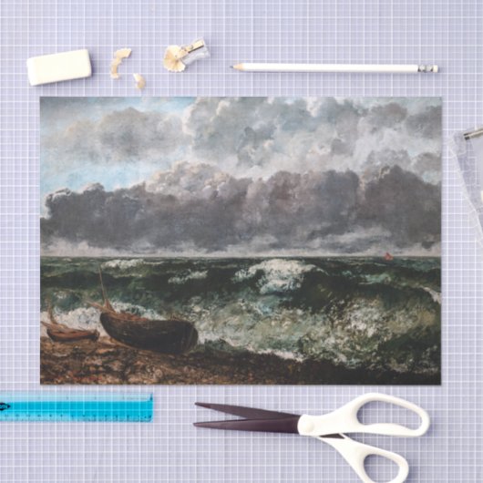 Gustave Courbet - Het stormachtige Zee / De golf Tissuepapier (Craft)
