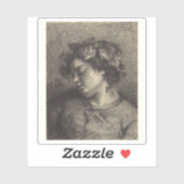 Gustave Courbet - Hoofd van een slapende bacchante Sticker (Vel)