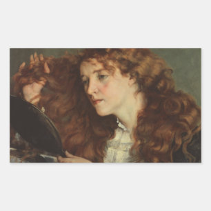 Gustave Courbet - Jo, het prachtige Ierse meisje Rechthoekige Sticker