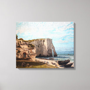 Gustave Courbet - Kliffen bij Etretat na storm Canvas Afdruk