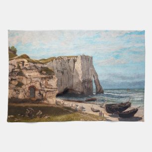Gustave Courbet - Kliffen bij Etretat na storm Theedoek