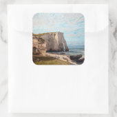 Gustave Courbet - Kliffen bij Etretat na storm Vierkante Sticker (Tas)