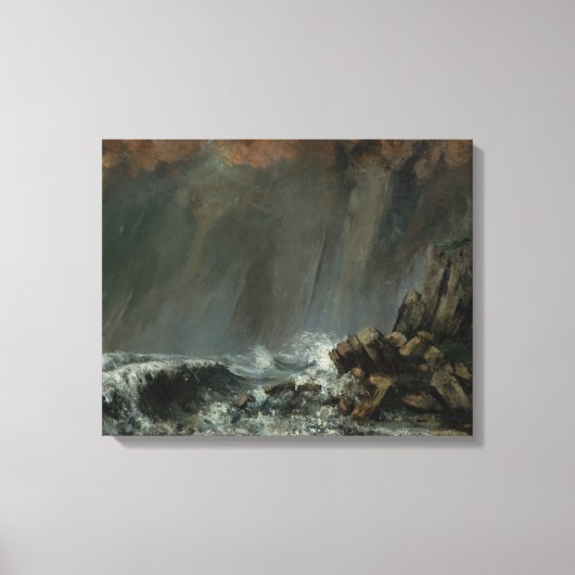 Gustave Courbet - Marine: The Waterspout Canvas Afdruk (Voorkant)