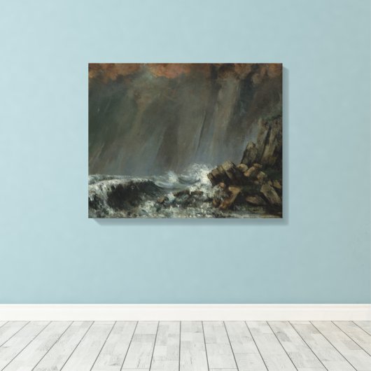 Gustave Courbet - Marine: The Waterspout Canvas Afdruk (Insitu (Houten vloer))