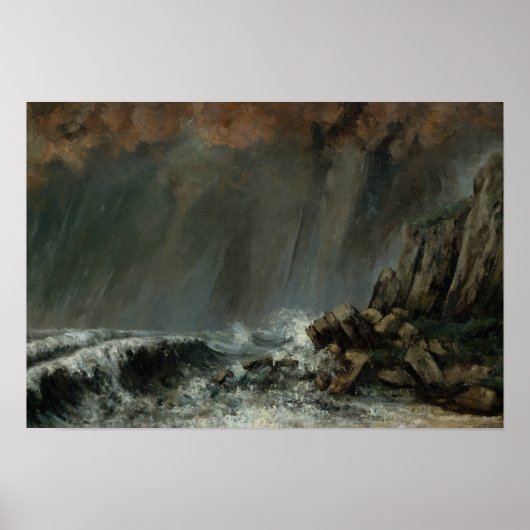 Gustave Courbet - Marine: The Waterspout Poster (Voorkant)