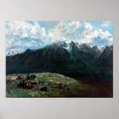 Gustave Courbet Panoramisch Uitzicht van de Alpen Poster (Voorkant)