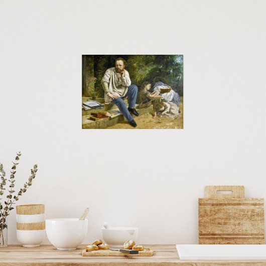 Gustave Courbet - Pierre Proudhon & Children Poster (Keuken)