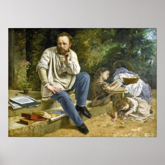 Gustave Courbet - Pierre Proudhon & Kinderen Poster (Voorkant)