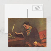 Gustave Courbet - Portret van Charles Baudelaire Briefkaart (Voorkant / Achterkant)