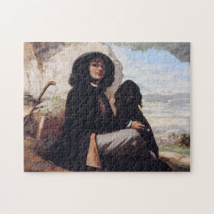 Gustave Courbet - Self-Portret met een zwarte hond Legpuzzel