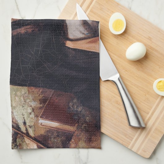 Gustave Courbet - Self-Portret met een zwarte hond Theedoek (Quarter Fold)