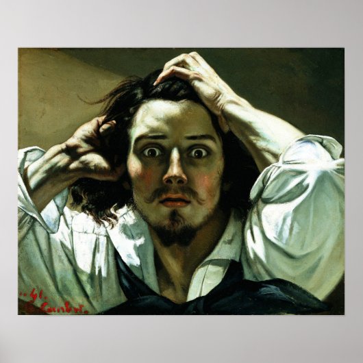 Gustave Courbet - Self Portret Poster (Voorkant)