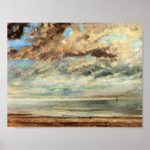 Gustave Courbet- The Beach, Sunset Poster