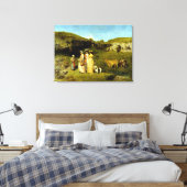 Gustave Courbet Young Dames in het dorp Canvas Afdruk (Insitu (Slaapkamer))