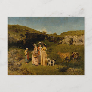 Gustave Courbet - Young Dames of the Village Briefkaart