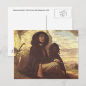 Gustave Courbet - Zelfportret met een zwarte hond Briefkaart (Voorkant / Achterkant)